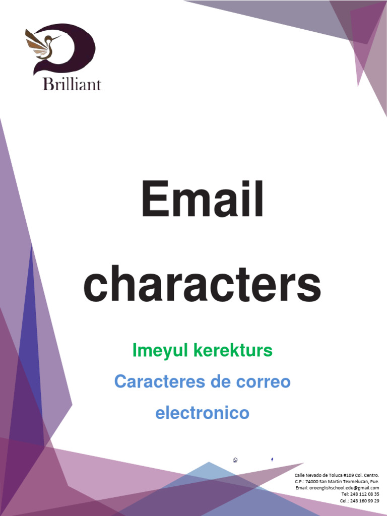 Email Address Characters PDF