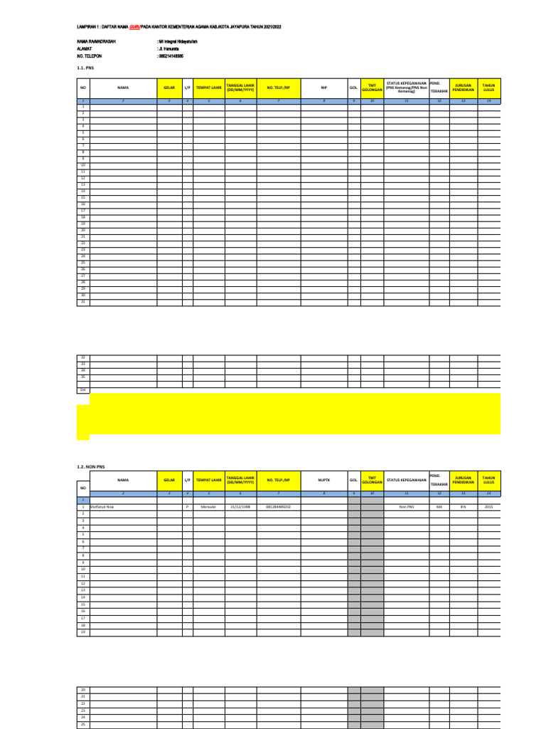 Kosong Formisian-Dataguru-Untukdatabase-2022 | PDF