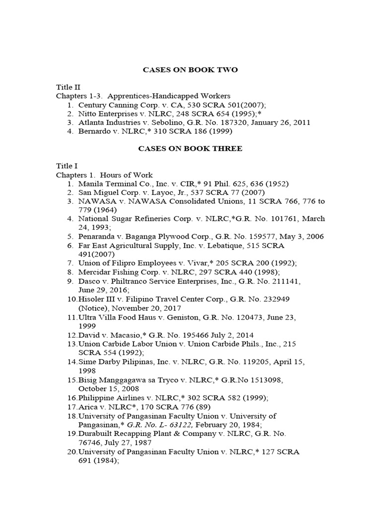 Labor Cases PDF Economies Philippines