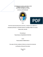 El Nivel de Motivación Laboral de Los Docentes y Su Impacto en La Calidad de Su Desempeño Profesional, en El Instituto Superior Tecnológico Público de Aurahua-Huancavelica, Año 2016