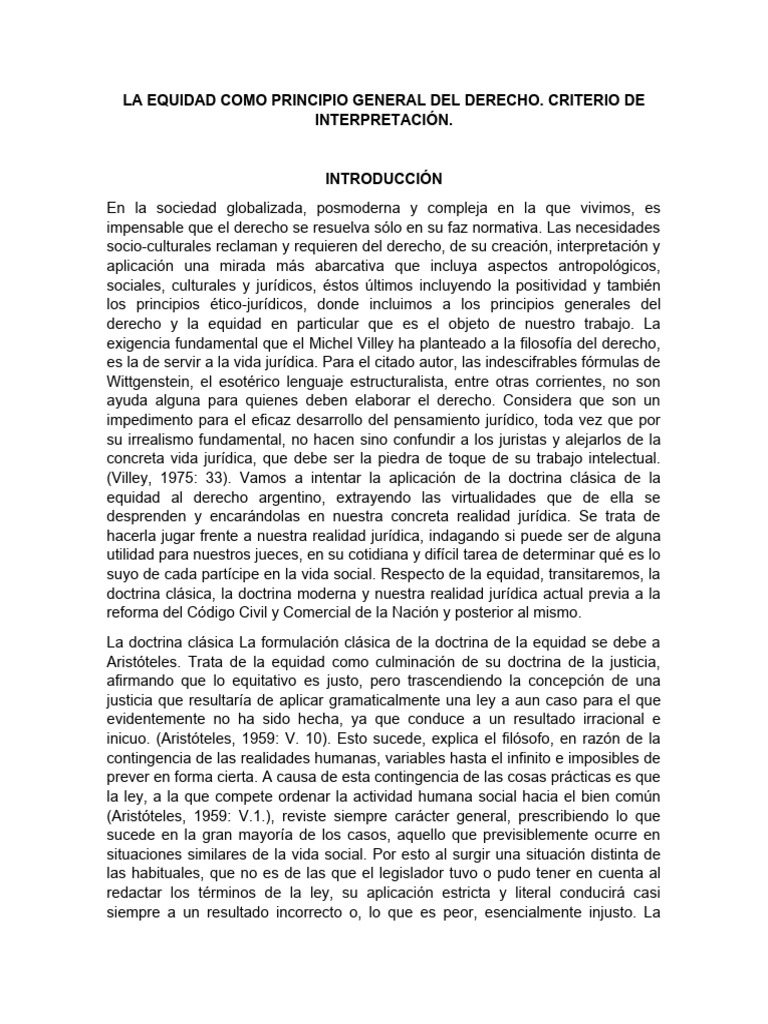La Equidad Como Principio General Del Derecho | Descargar gratis PDF