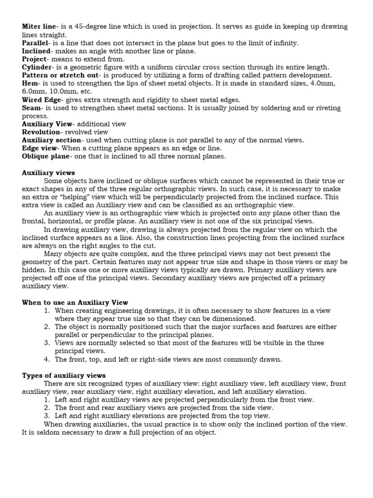 Understanding Auxiliary Views in Drafting | PDF | Classical Geometry ...