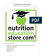 Nutrition Basic Pre and Post Test For Classes