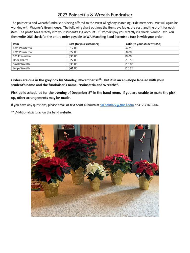 2023 Poinsettia and Wreath Fundraiser PDF