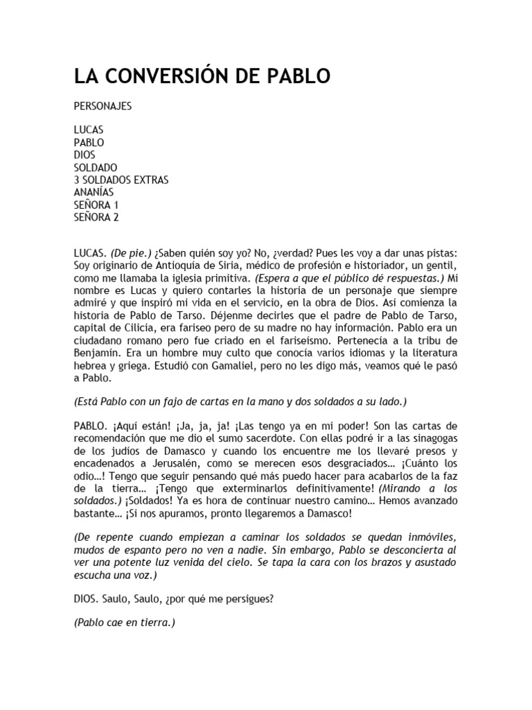La Conversión De Pablo Pdf Pablo El Apóstol Jesús