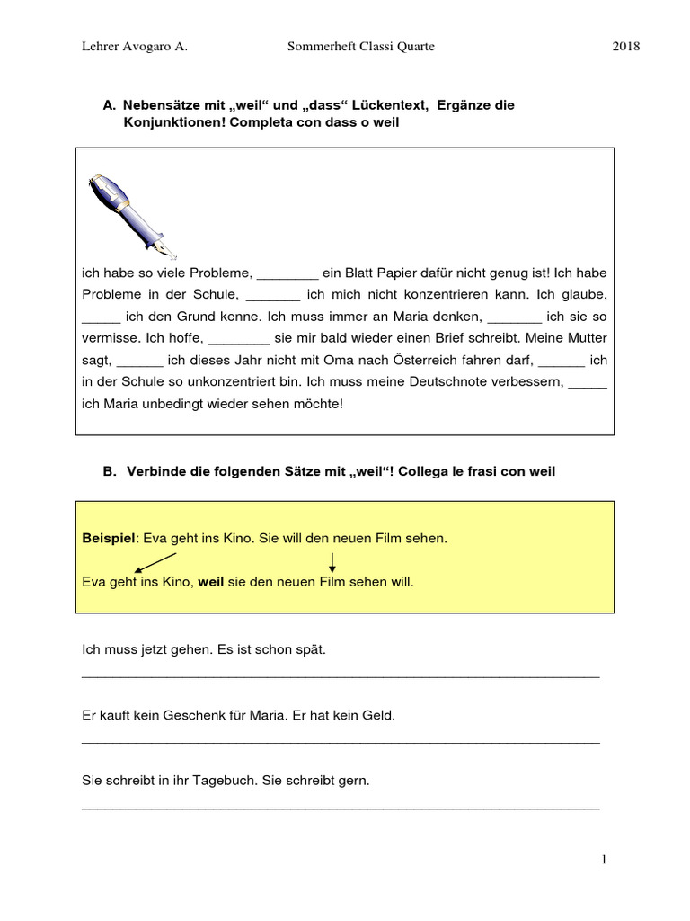 Sommerheft 2018 Classi Quarte 1 | PDF