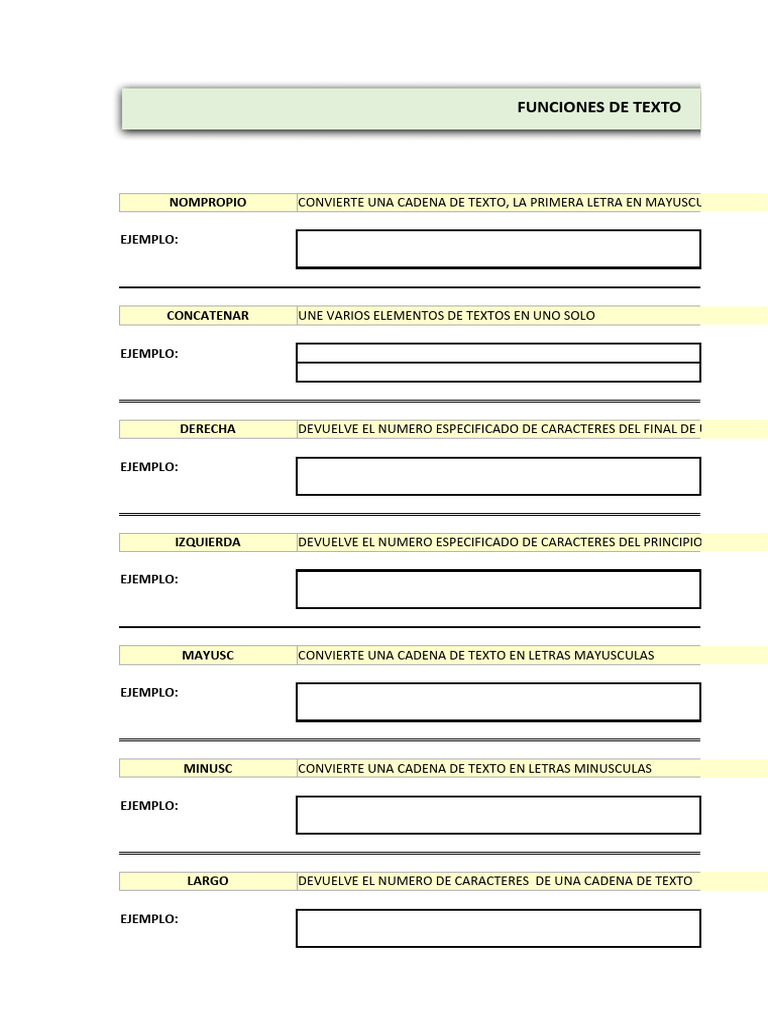 Funciones de Texto en Excel: Guía Práctica | PDF | Cadena (informática ...