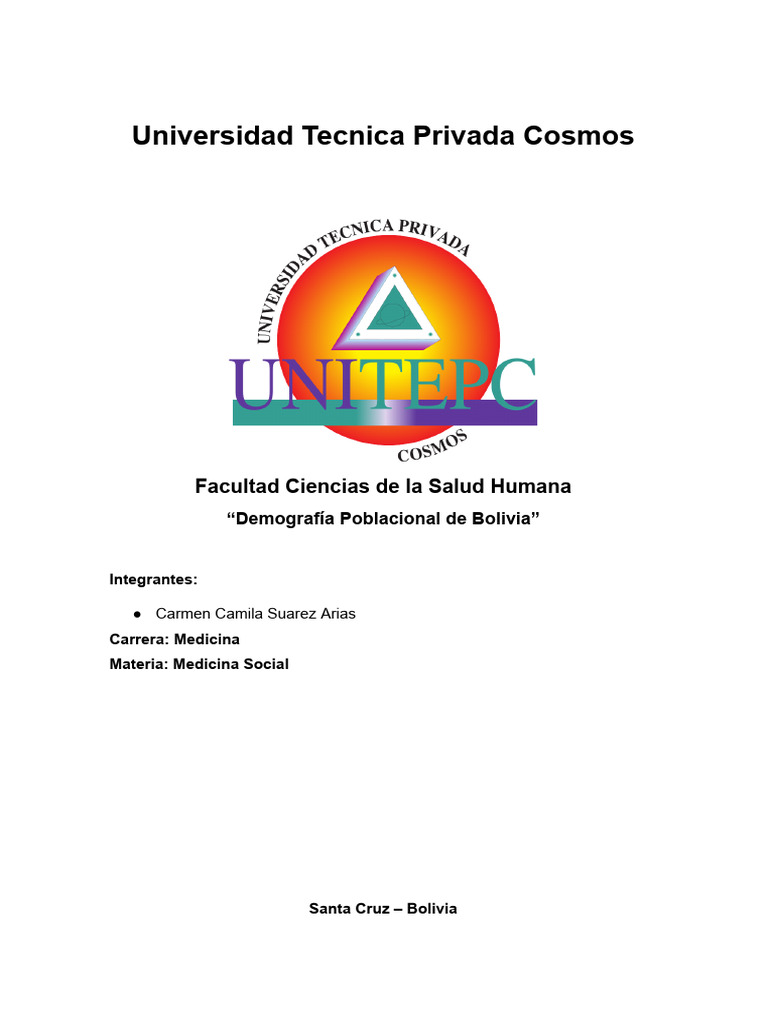 Demografia de Bolivia PDF Bolivia Demografía