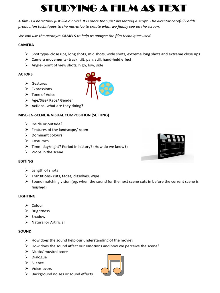 Analyzing Film Techniques with CAMELS | PDF
