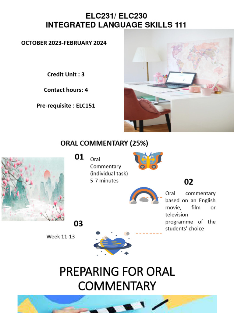 Elc231 Oral Commentary Guidelines Week 2 Pdf Human Communication
