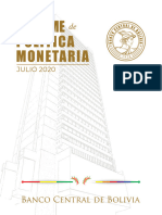 Banco Central de Bolivia Inf Politica Monetaria Jul 2020