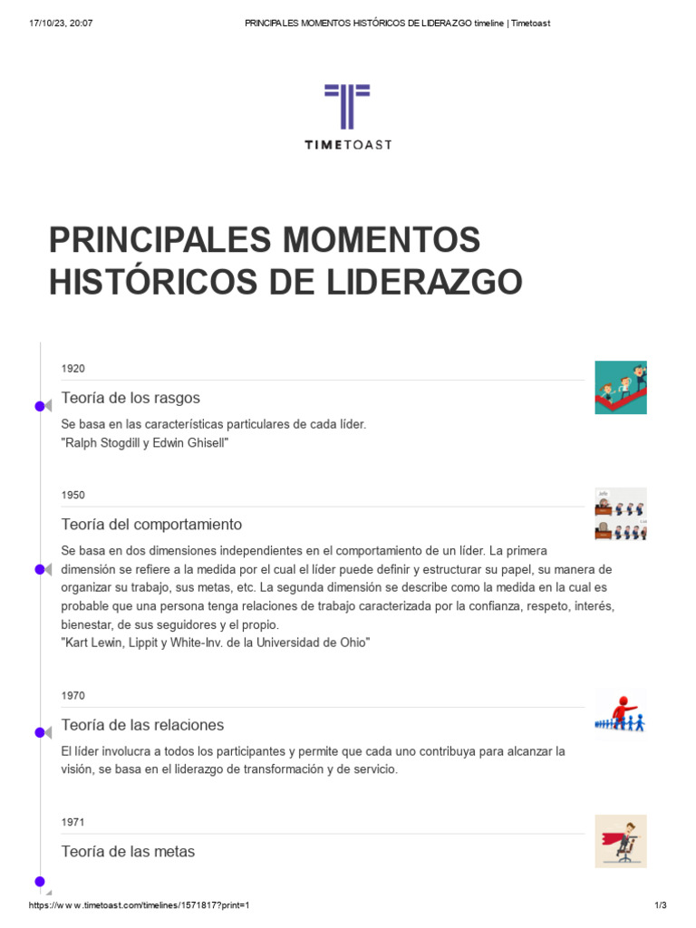 Línea de tiempo del liderazgo histórico | PDF | Liderazgo | Ciencia ...