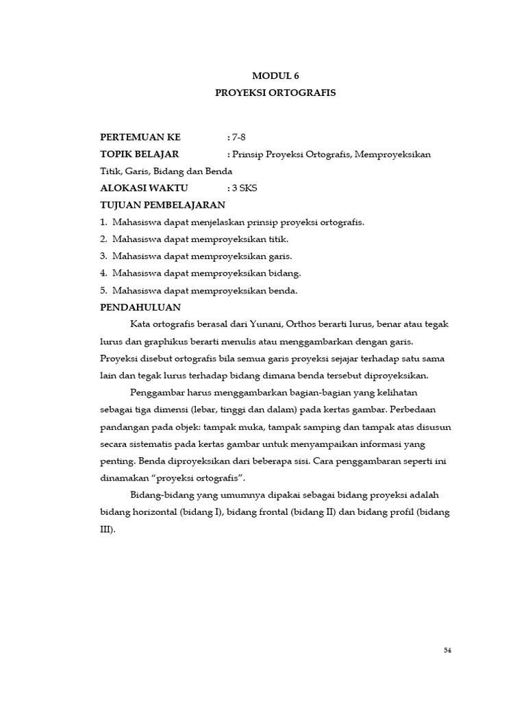 Proyeksi Ortografis dalam Teknik Menggambar | PDF | Metode & Bahan Ajar ...
