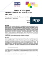 FONSECA, Rodrigo - História, Silêncio e Condições Interdiscursivas Da Produção Do Discurso