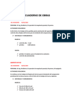 Cuaderno de Obras Primer Mes