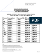 Fiche de Renseignement de L'école Elhadj Ibrahim