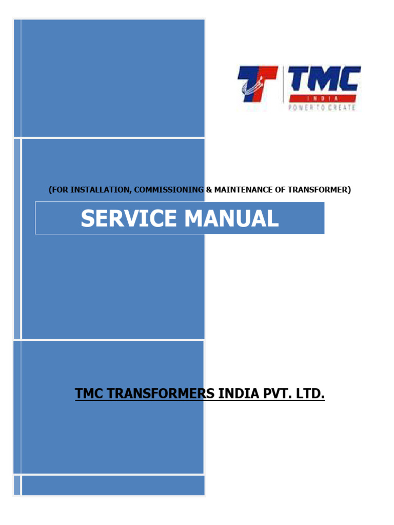 Installation Commissioning Maintenance Manual For Oil Type Transformers