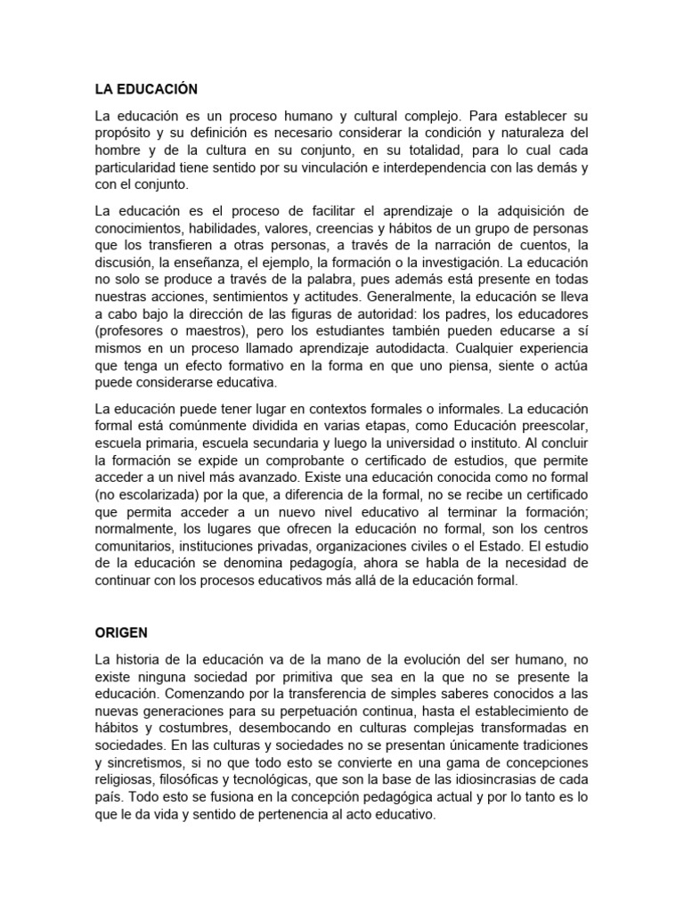 Proceso y Evolución de la Educación | PDF | Crecimiento personal y ...
