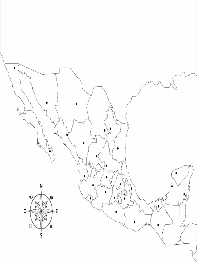 Mapa de Mexico Sin Nombres y Division | PDF