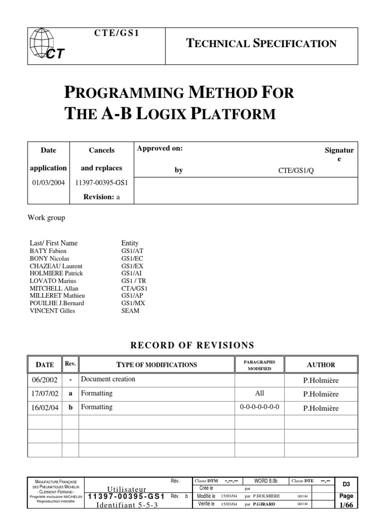 Grafcet Controllogix | PDF | Parameter (Computer Programming) | Data Type
