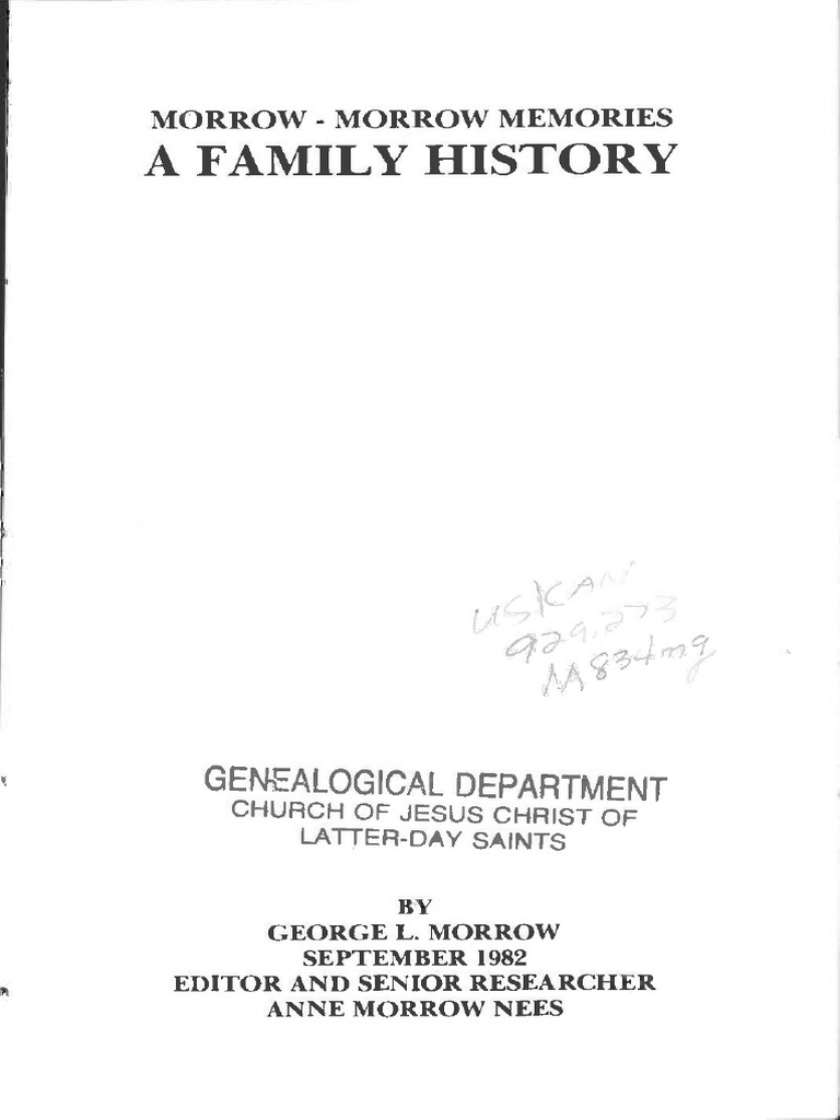 Morrow - Morrow Memories A Family History | PDF | Genealogy