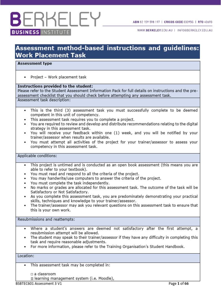 BSBTEC601 Digital Strategy Assessment Guide | PDF | Cloud Computing ...