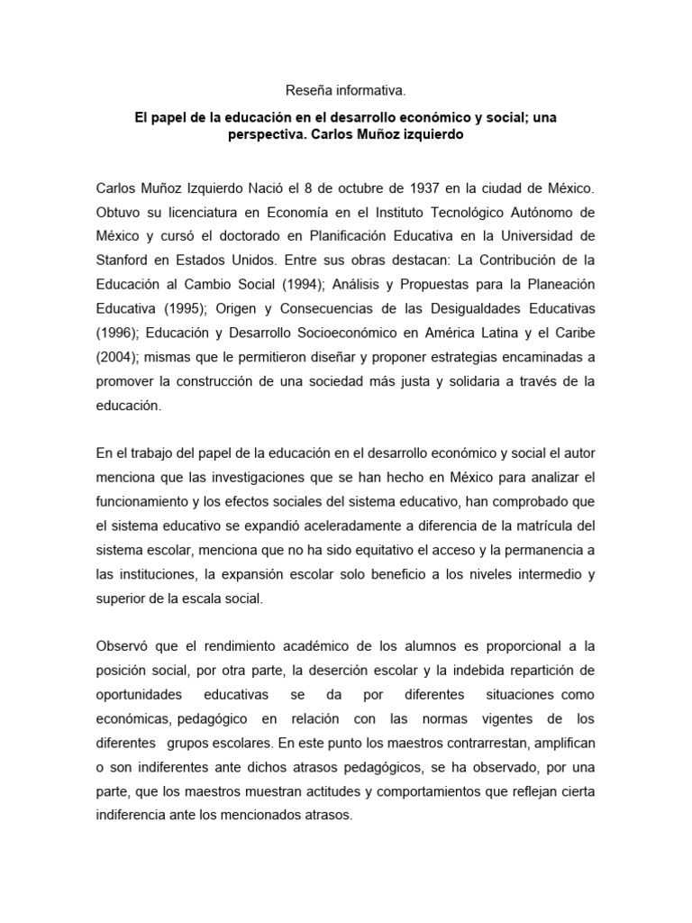 Reseña informativa | PDF | Sociedad | Comportamiento