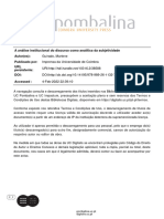 A Analise Institucional Do Discurso Como Analitica Da Subjetividade