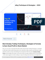 Best Intraday Trading Techniques