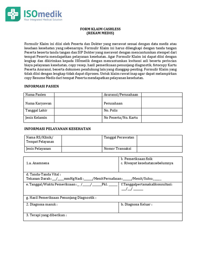 Formulir Klaim Rawat Jalan Mandiri | PDF | Pengembangan Diri