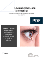 Lenses, Stakeholders, and Perspectives