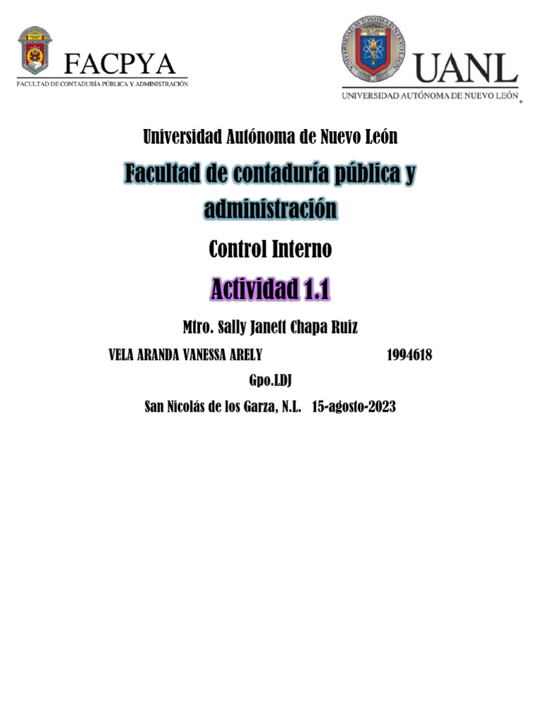 Act 1 1 control interno vava download free pdf contabilidad