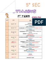 I BIM SYLLABUS - English - 5º SEC