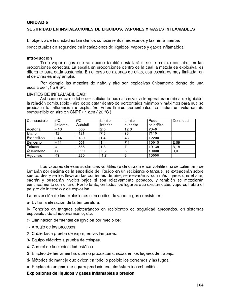 Seguridad en Líquidos y Gases Inflamables | PDF | Gas natural ...