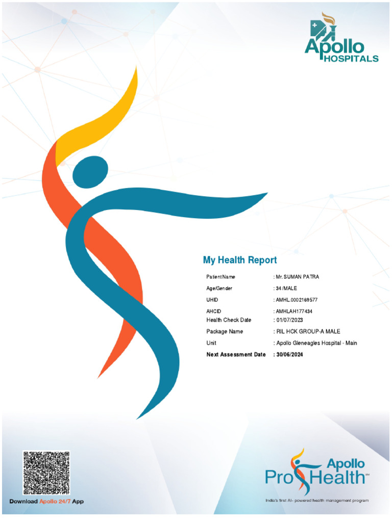 Apollo Health Report for Mr. Patra | PDF