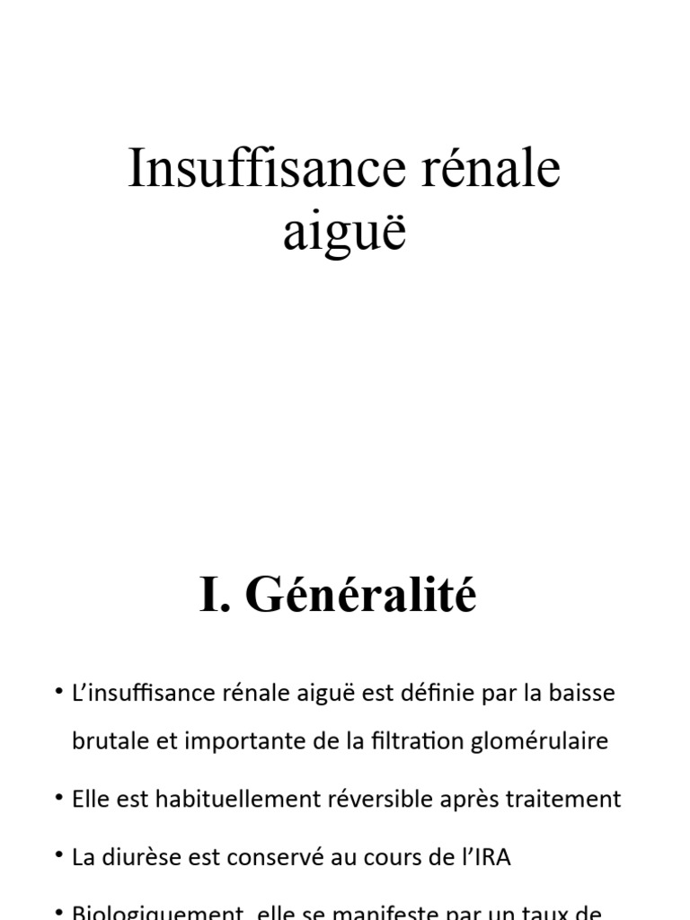 Traitements de l'insuffisance rénale aiguë | PDF