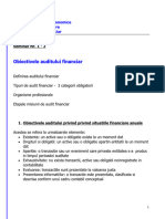 Obiectivele Auditului Financiar: Academia de Studii Economice Catedra de Contabilitare Disciplina Audit Financiar