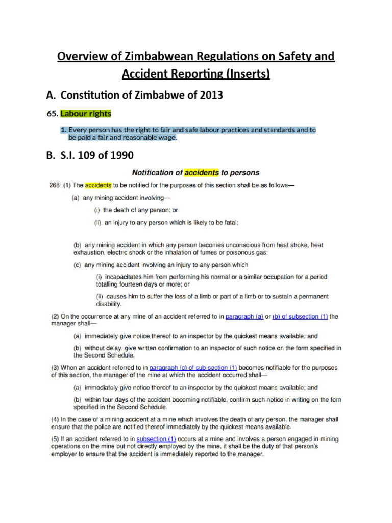 Overview of Zimbabwean Regulations On Safety PDF