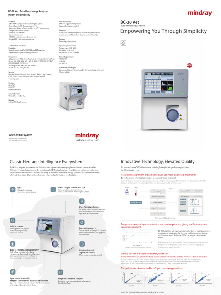 BC 30 Vet Brochura | PDF | White Blood Cell | Medical Specialties