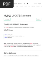 Mysql Update Statement