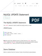 Mysql Update Statement