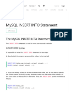 Mysql Insert Into Statement