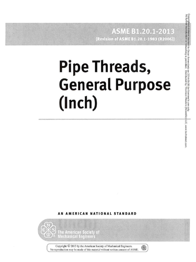 ASME B1.20.1 Pipe Threads, General Purpose (Inch) PDF Machining