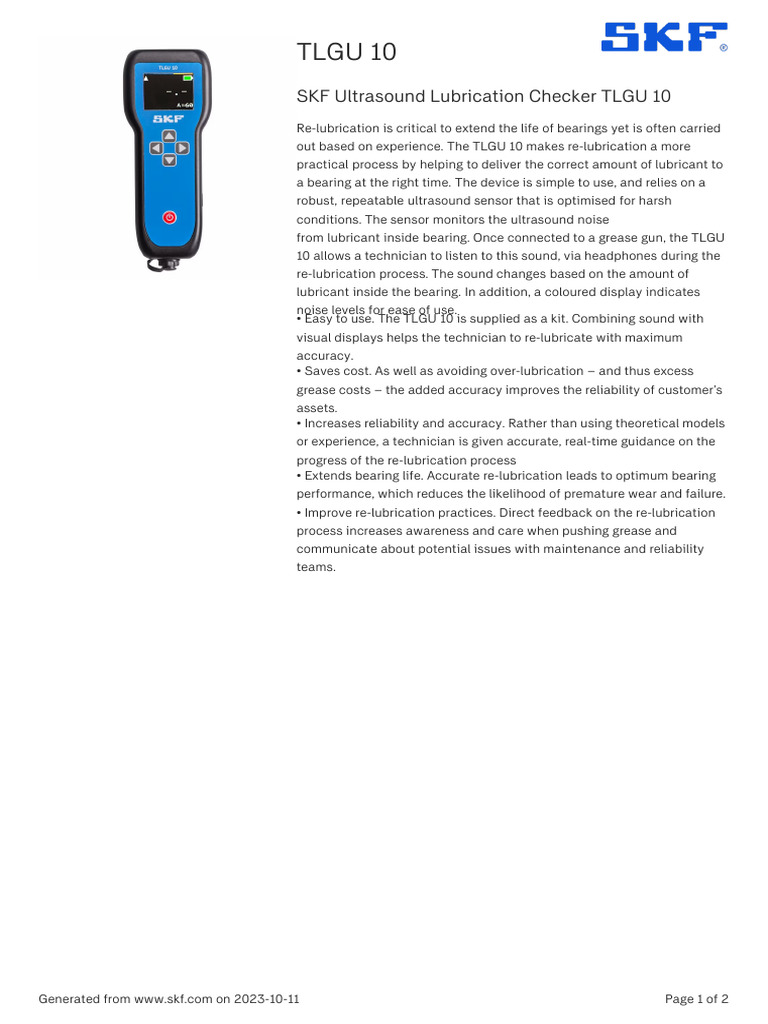SKF TLGU 10 Specification | PDF | License | Application Software