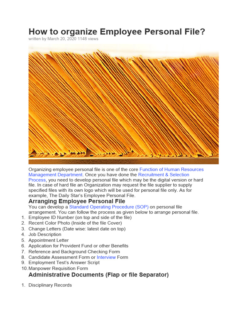 how-to-organize-employee-personal-file-pdf-employment-human-resources