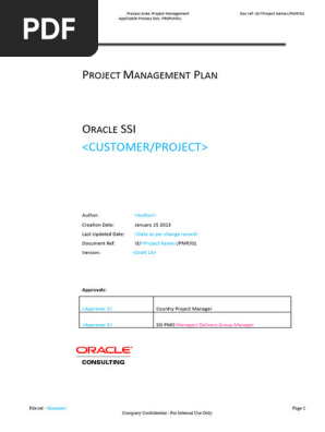 Project management plan