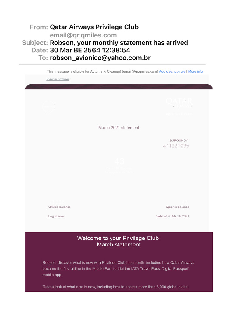 Privilege Club March Update | PDF | Computing