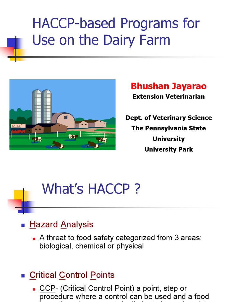 haccp Dairy Hazard Analysis And Critical Control Points