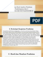 Laporan Hasil Analisis Penilaian Pembelajaran Aksi I