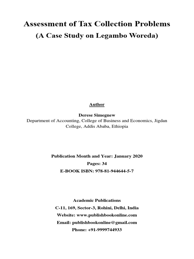 Assessment of Tax Collection Problems (A Case Study On Legambo Woreda